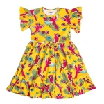 Sukienka z falbanami Żółta Papuga