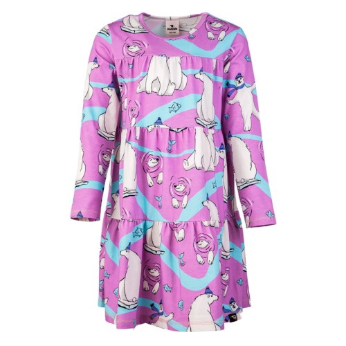 Sukienka marszczona Różowy Niedźwiedź Polarny 