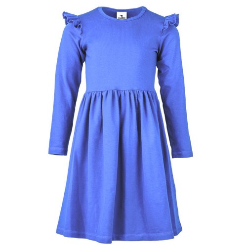 Sukienka z długim rękawem Niebieska Basic  