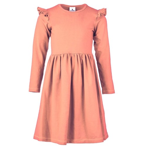 Sukienka z długim rękawem Brzoskwiniowa Basic   