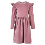 Welurowa sukienka z długim rękawem Brudny Róż