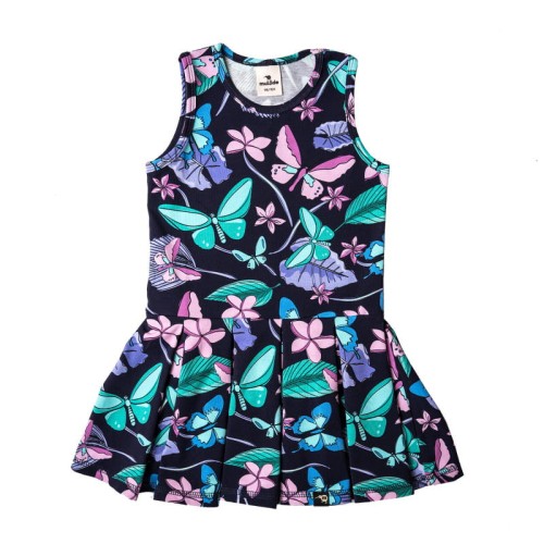 Sukienka na ramiączka Granatowe Motyle