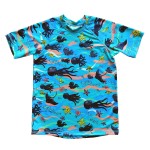 Koszulka kąpielowa Turkusowe Ośmiornice UPF50+