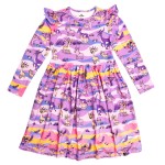 Sukienka z długim rękawem Fioletowa Sawanna