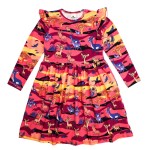 Sukienka z długim rękawem Bordowa Sawanna