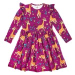 Sukienka z długim rękawem Różowa Żyrafa