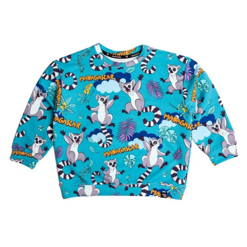 Bluza bez kaptura oversize Turkusowe Lemury