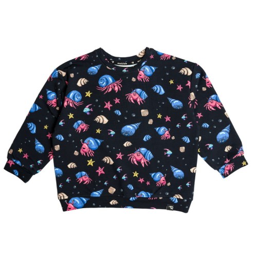 Bluza bez kaptura oversize Czarny Krab