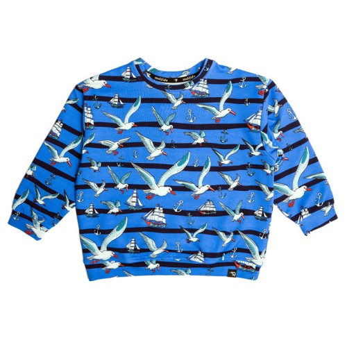 Bluza bez kaptura oversize Niebieskie Albatrosy