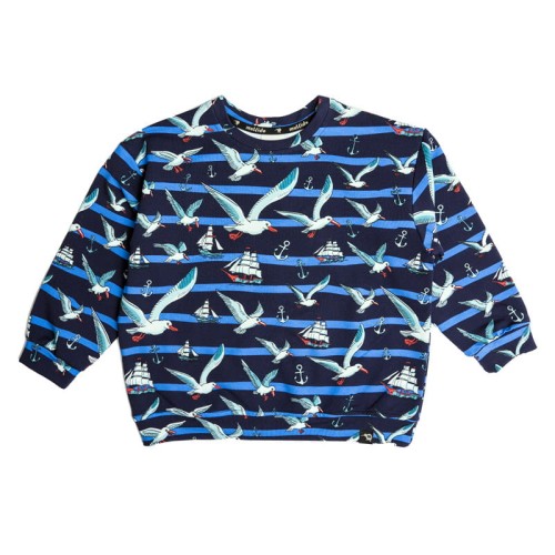 Bluza bez kaptura oversize Granatowe Albatrosy