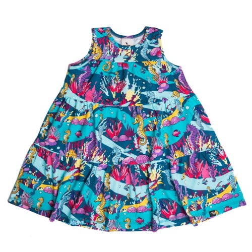 Sukienka A-line Turkusowy Konik morski