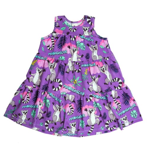 Sukienka A-line Fioletowe Lemury