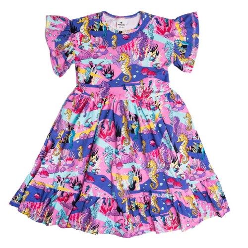 Sukienka z falbanami Różowy Konik morski