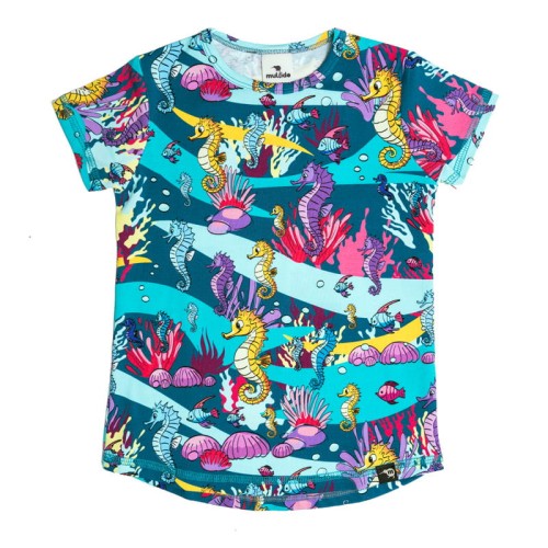 T-shirt Turkusowy Konik morski