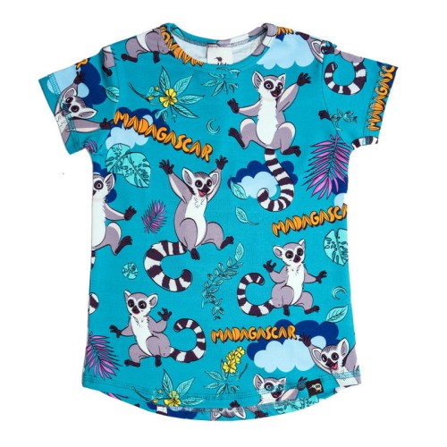 T-shirt Turkusowe Lemury
