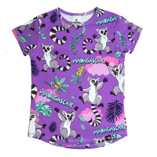 T-shirt Fioletowe Lemury