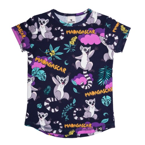 T-shirt Granatowe Lemury